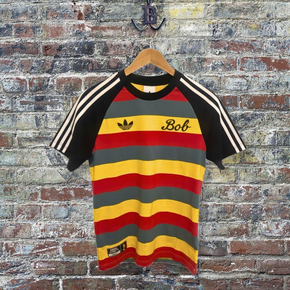 adidas Originals Bob Marley Striped T Shirt Size Small